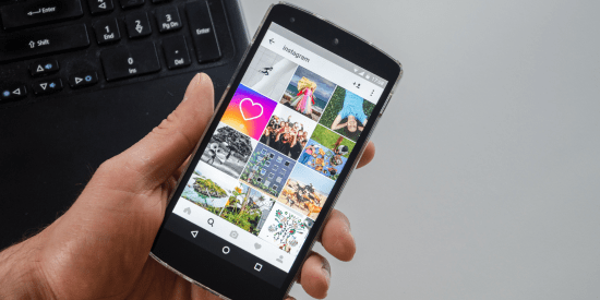 imagen movil con instagram abierto