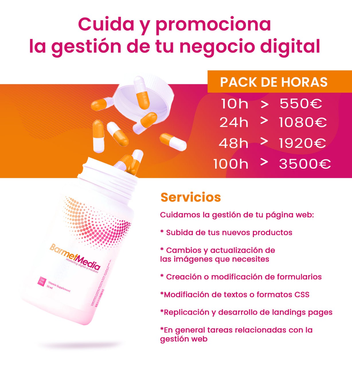 Cuida y promociona la gestión de tu negocio digital.