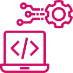 Icono de facilidad de actualización y mantenimiento rosa de BarmetMedia.