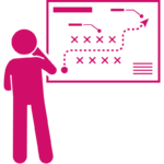 Icono rosa de diseñamos tu estrategia de BarmetMedia.