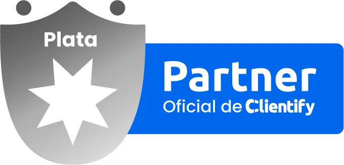 Logotipo de Partner plata de clientify de BarmetMedia.